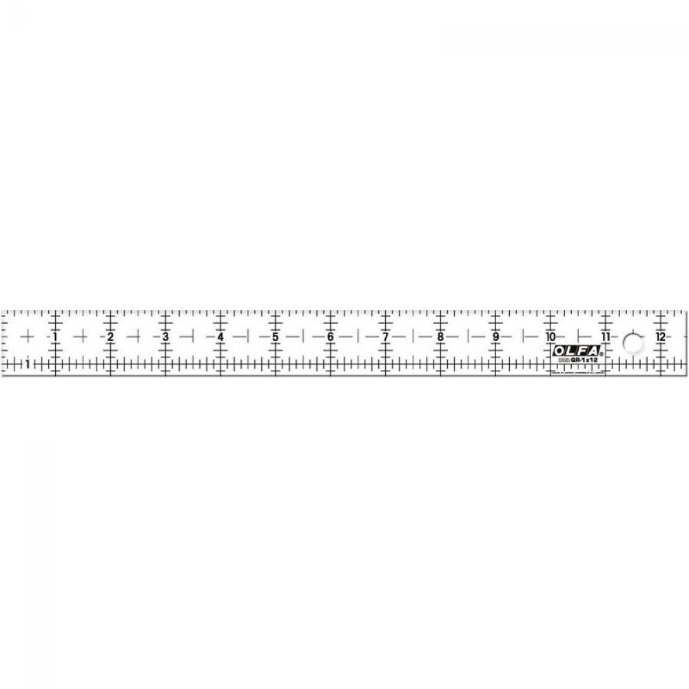QR-1x12 Frosted Advantage™ Acrylic Ruler, 12&#34;