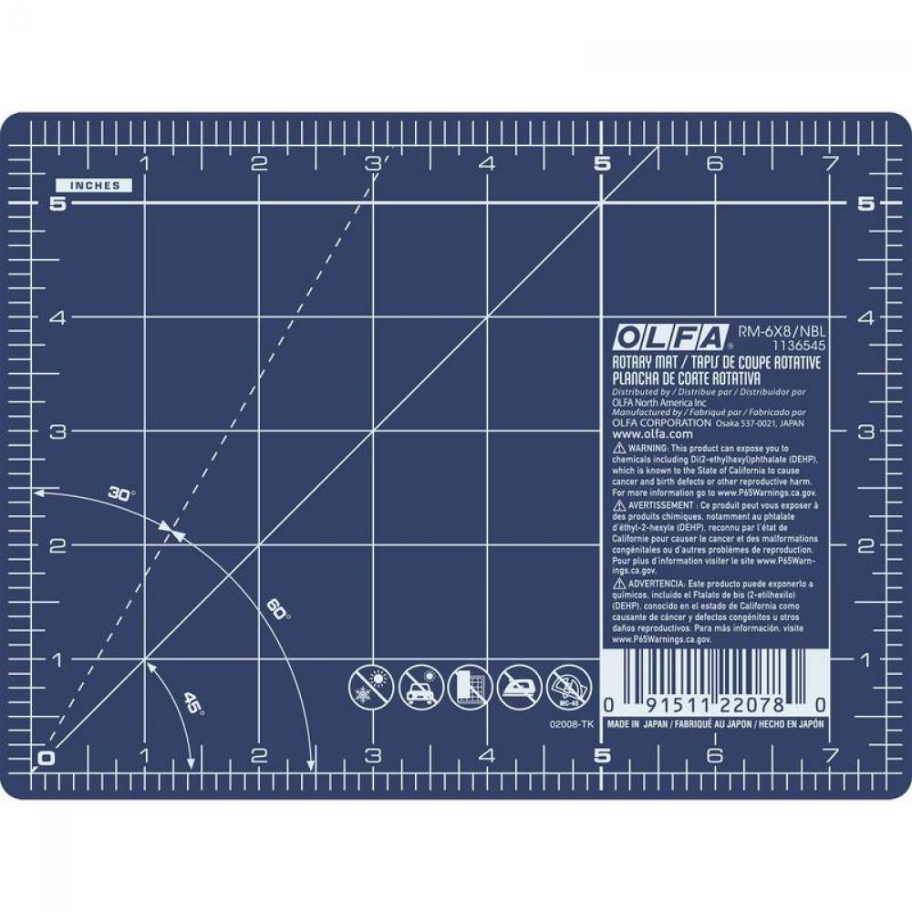 RM-6x8/NBL Double-Sided Self-Healing Rotary Cutting Mat, Navy 6-Inch x 8-Inch