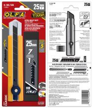 OLFA 1133454 - H-1BB/5BB - 25mm Classic Rubber Grip Inset Ratchet-Lock Extra Heavy-Duty Utility Knife