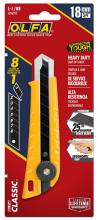 OLFA 1096292 - L-1BB 18mm Classic Ratchet-Lock Heavy-Duty Knife with LBB Ultra-Sharp Black Snap Blade