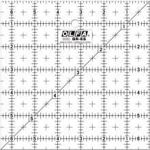 OLFA 1071798 - QR-6S Frosted Non-Slip Acrylic Ruler, 6-1/2" Square