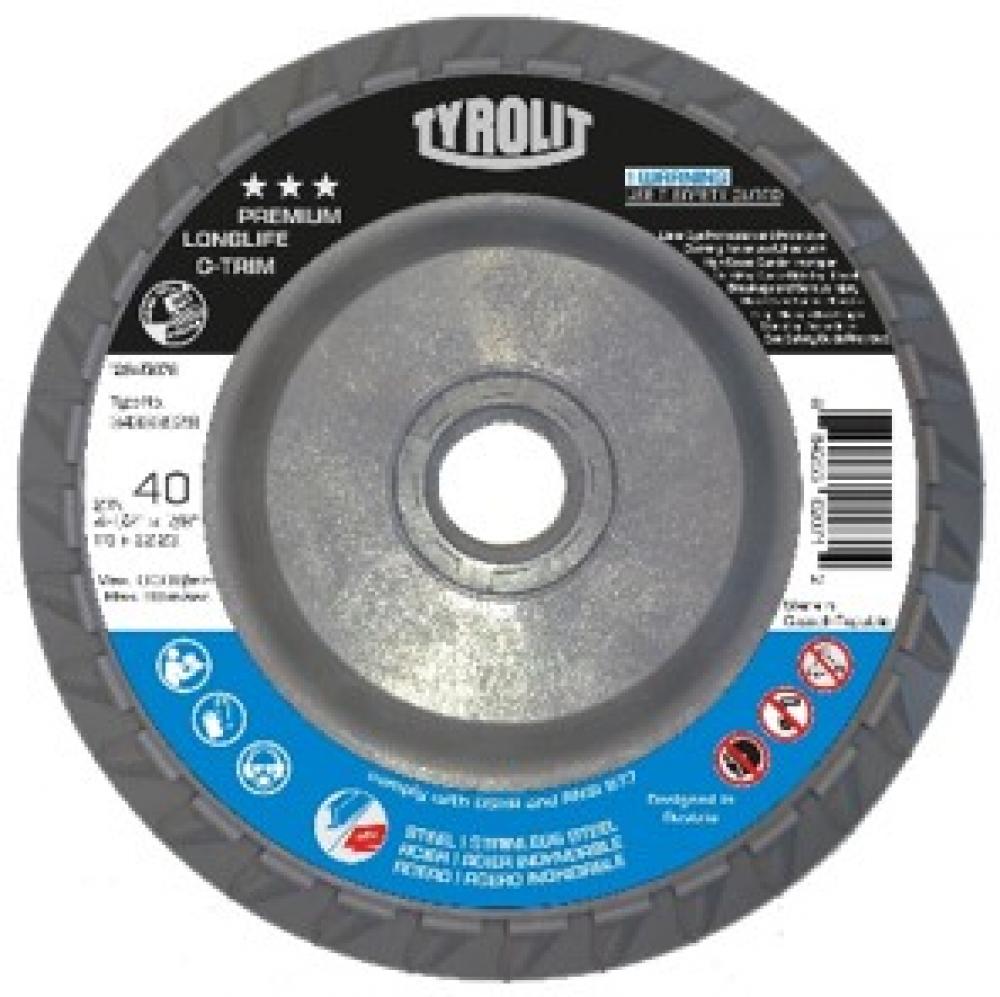Premium Flap Disc-Plastic Backed-C-Trim 4-1/2&#34;x5/8&#34;-11 TYPE 27 ZA 60