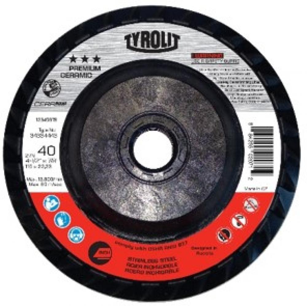 Premium Flap Disc-Plastic Backed-Cerabond 4-1/2&#34;x5/8&#34;-11 TYPE 27 CA 60
