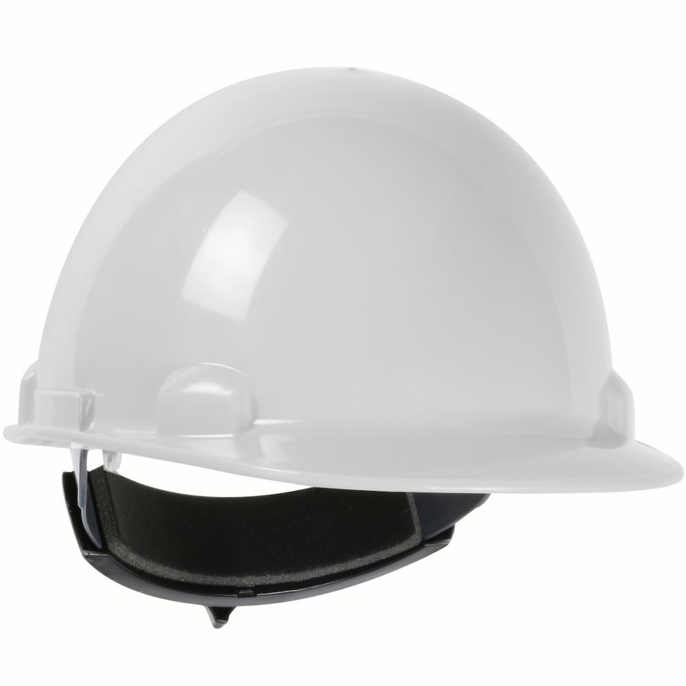 DOM, HARD HAT, CAP STYLE SMOOTH DOME, 4 PTS SUSP, RATCHET, TYPE 1 CLASS E, WHITE