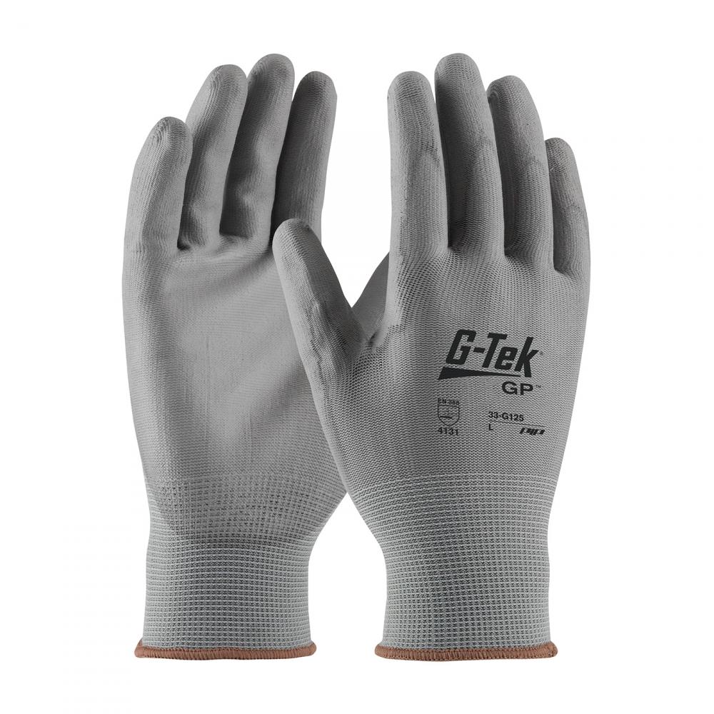 G-TEK GP, GRAY 13G NYLON SHELL, GRAY PU COATED SMOOTH GRIP