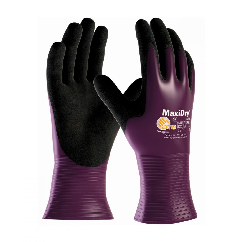 MAXIDRY BY ATG, DRIVERS STYLE, PRPL./BLK. NITRILE NON-SLIP