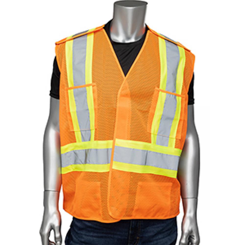 PIP DYNAMIC, TRAFFIC VEST, HI-VIS APPAREL, 100% POLYESTER, MESH-ORANGE, 2XL-3XL, CSA Z96-15 CLASS 2