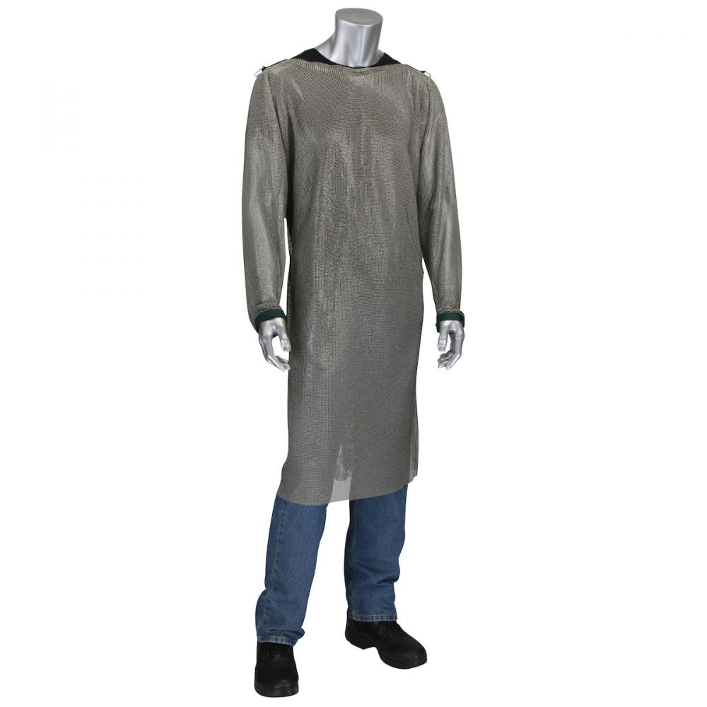 US MESH. STAINLESS STEEL MESH FULL BODY TUNIC WITH SLEEVES