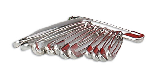 SAFETY PINS, STANDARD, PACK OF 12