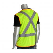 PIP Canada PC3020210-LY/3X - ANSI CLASS 2/CSA Z96 MESH BREAKAWAY VEST WITH X PATTERN ON BACK, 3 POCKETS, MIC