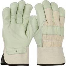 PIP Canada GP5000/L - COWHIDE LEATHER PALM, PREM GRADE, WHITE FABRIC BACK, WING THUMB, SAFETY CUFF, L
