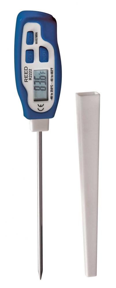 REED R2222 Stainless Steel Digital Stem Thermometer, -40 to 482F (-40-250C), Max/Min and Data H