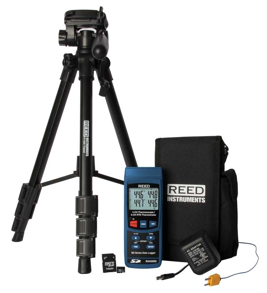 REED R2450SD-KIT2 Data Logging Thermometer with Tripod