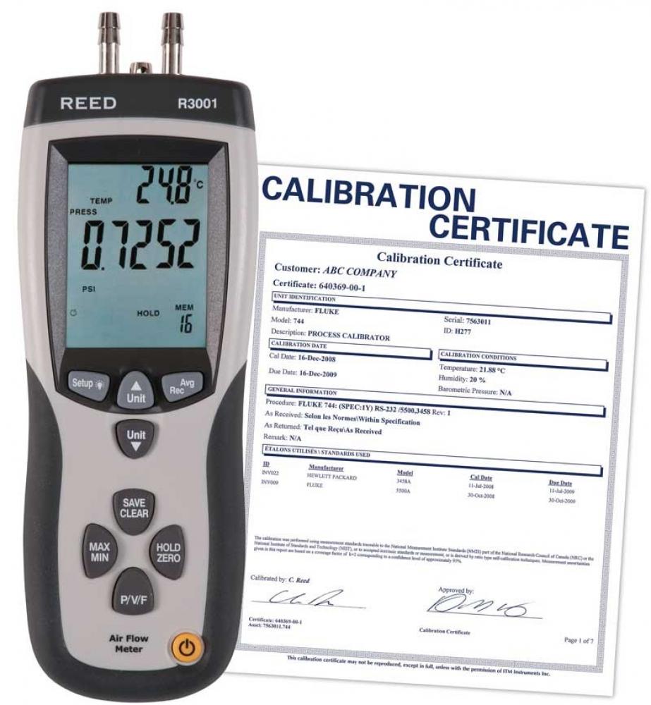 REED R3001 Pitot Tube Anemometer and Differential Manometer