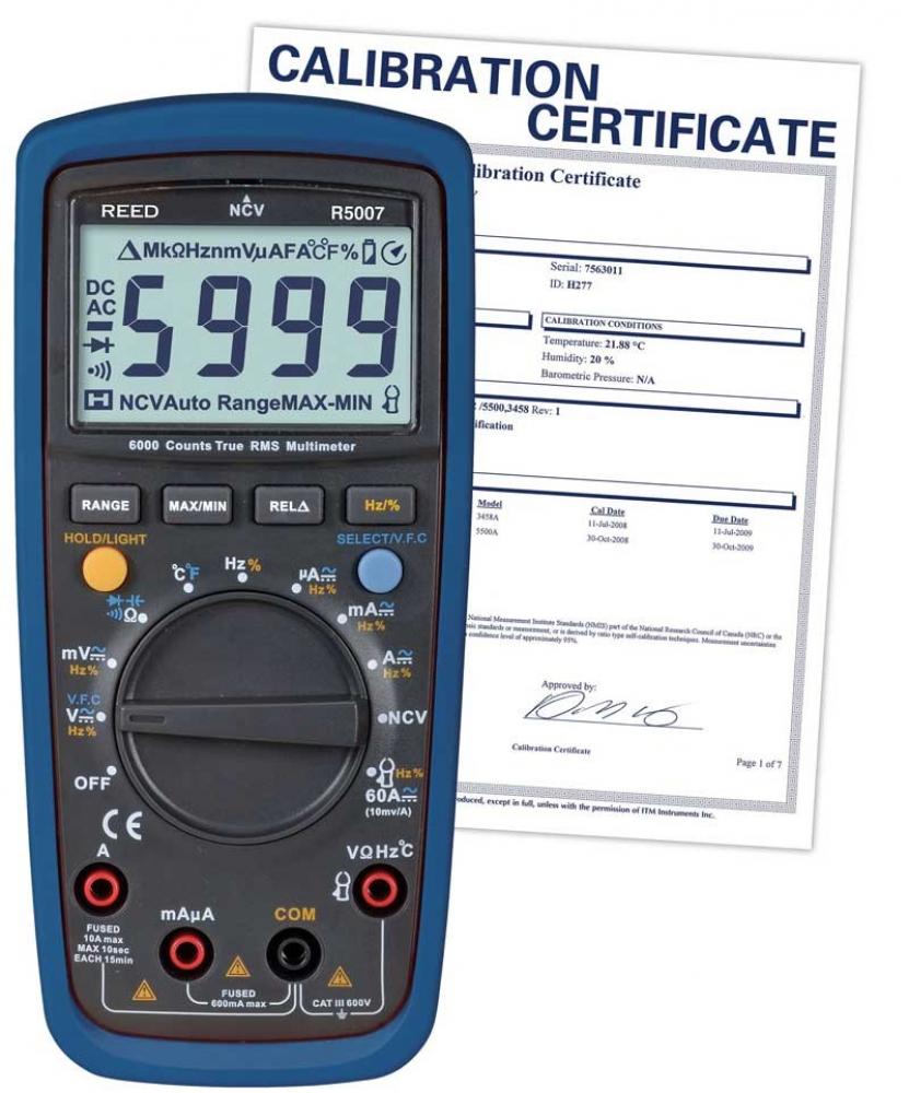 REED R5007 TRMS Digital Multimeter with Non-Contact Voltage Detector
