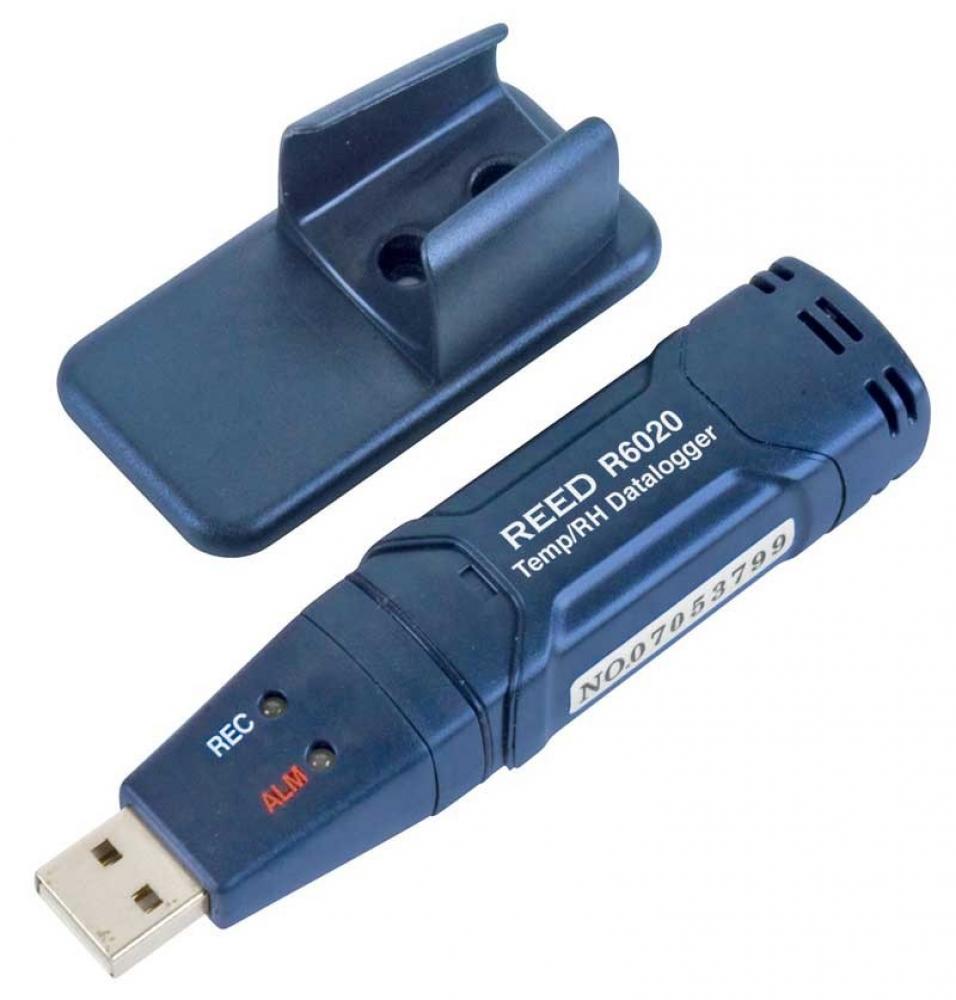 REED R6020 Temperature and Humidity USB Datalogger, -40 to 158F (-40 to 70C), 0-100%RH