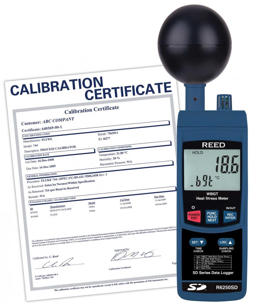 REED R6250SD-NIST  Data Logging Heat Stress Meter