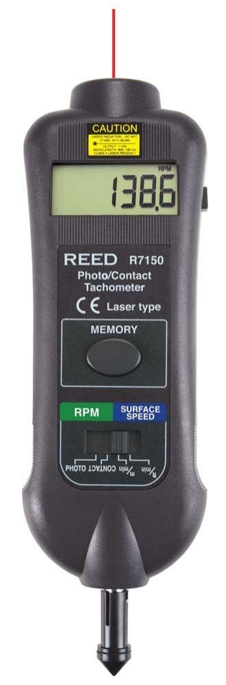 REED R7150 Professional Combination Contact / Non-Contact Laser Photo Tachometer