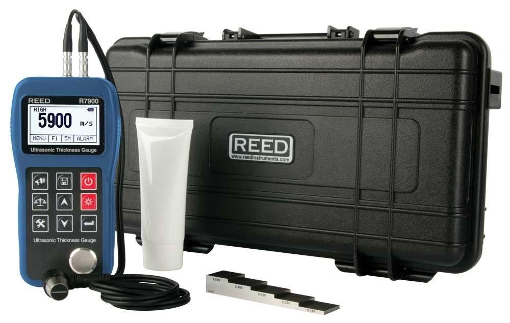 REED R7900-KIT Ultrasonic Thickness Gauge with 5-Step Calibration Block