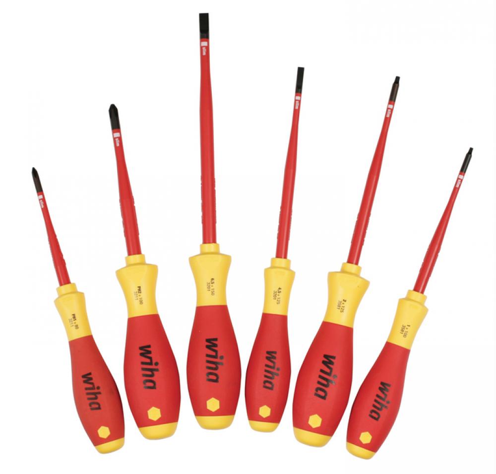 Insulated SlimLine Slotted/Phillips/Square Screwdrivers 6 Piece Set