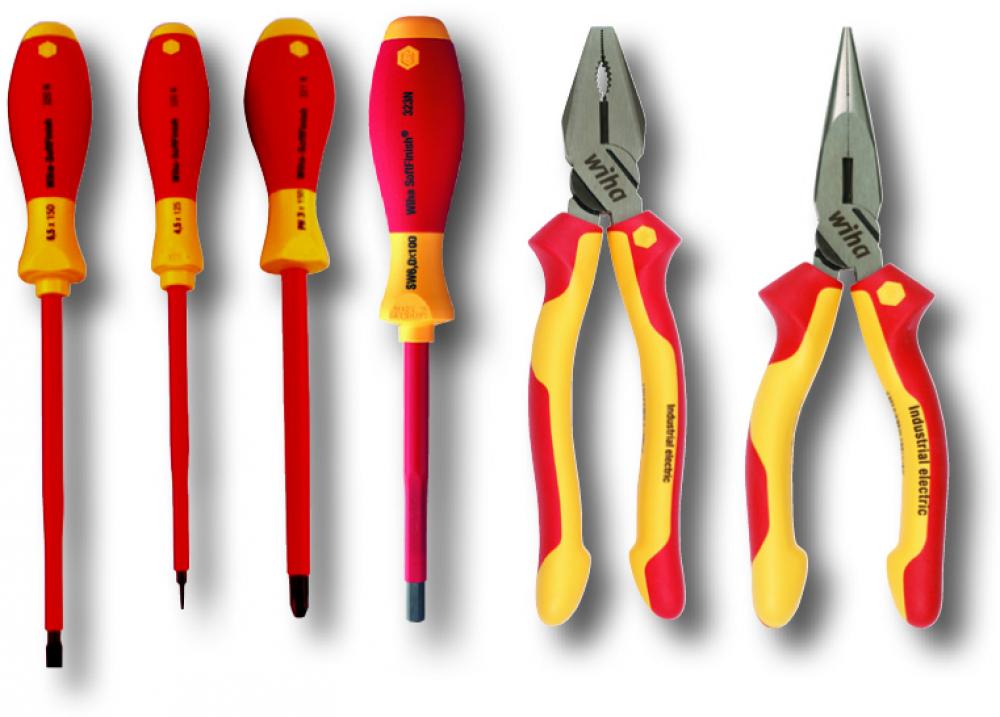 Insulated Industrial Combo Pliers and Screwdrivers 6 Piece Set
