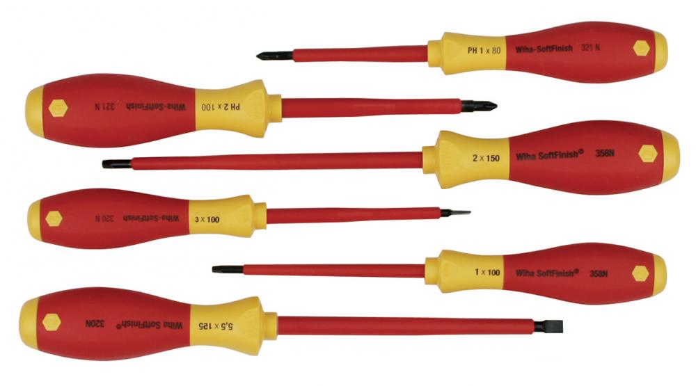 Insulated Slotted 3.0mm, 5.5mm/Phillips/Square Screwdrivers 6 Piece Set