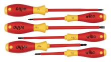 Wiha 35890 - Insulated Slotted 4.5mm, 6.5mm/Phillips/Square Screwdrivers 6 Piece Set