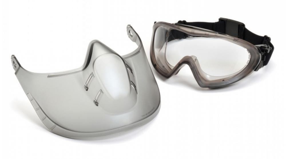 Capstone - Direct/Indirect-Gray Frame/Clear Anti-Fog Lens woth faceshield attachment