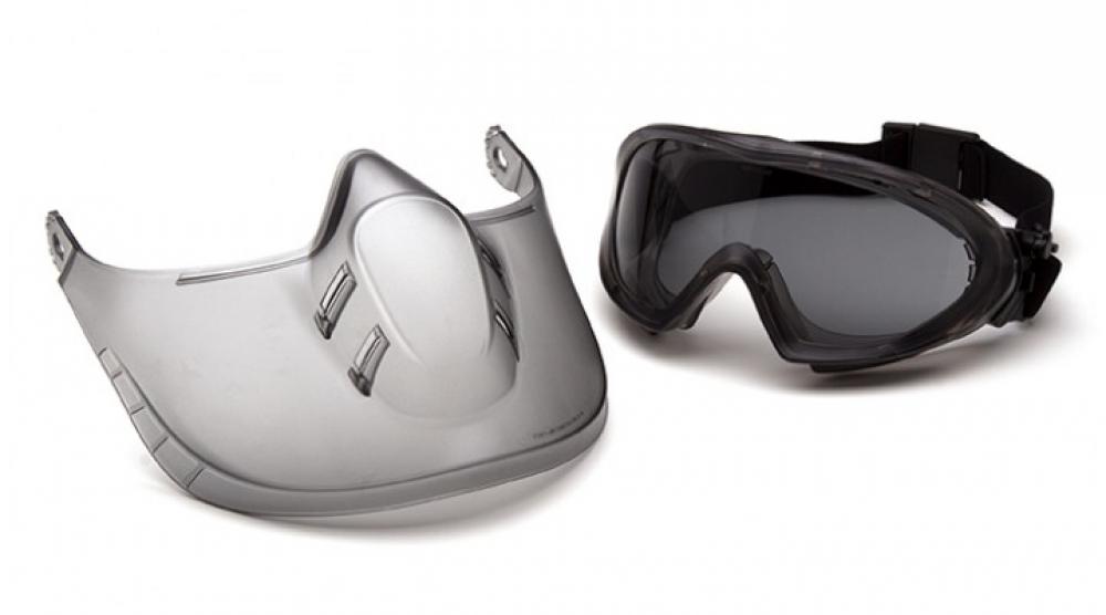 Pyramex Safety- Gray H2X Anti-Fog Lens with Face Shield