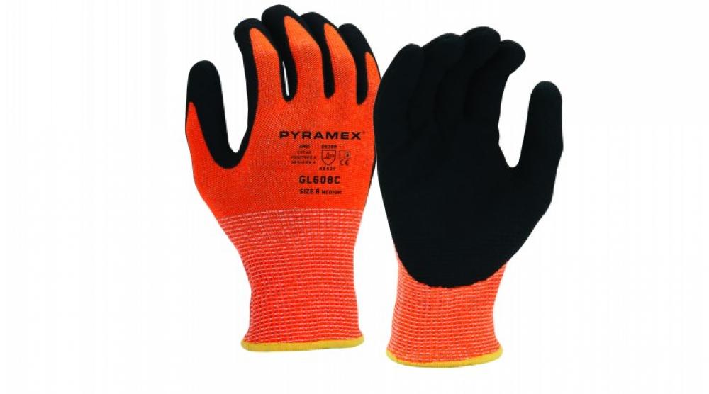 Pyramex Safety-SandyNitrile 13g HPPE HiVis Org A6 Cut-XL