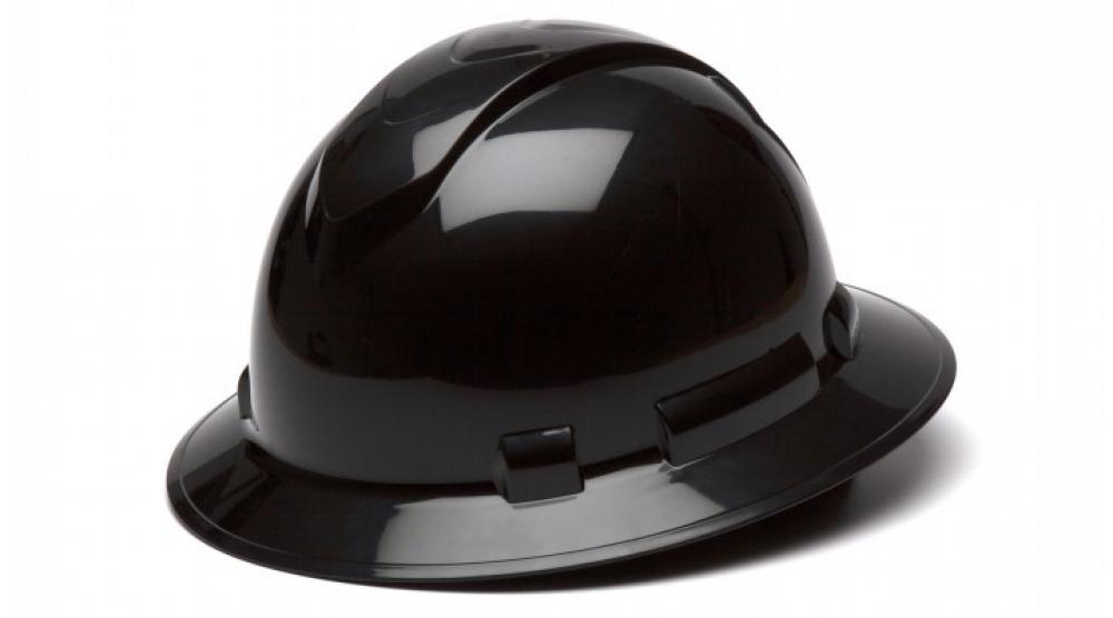 Ridgeline Hard Hat - Black-Ridgeline Full Brim 4 Pt Ratchet Suspension