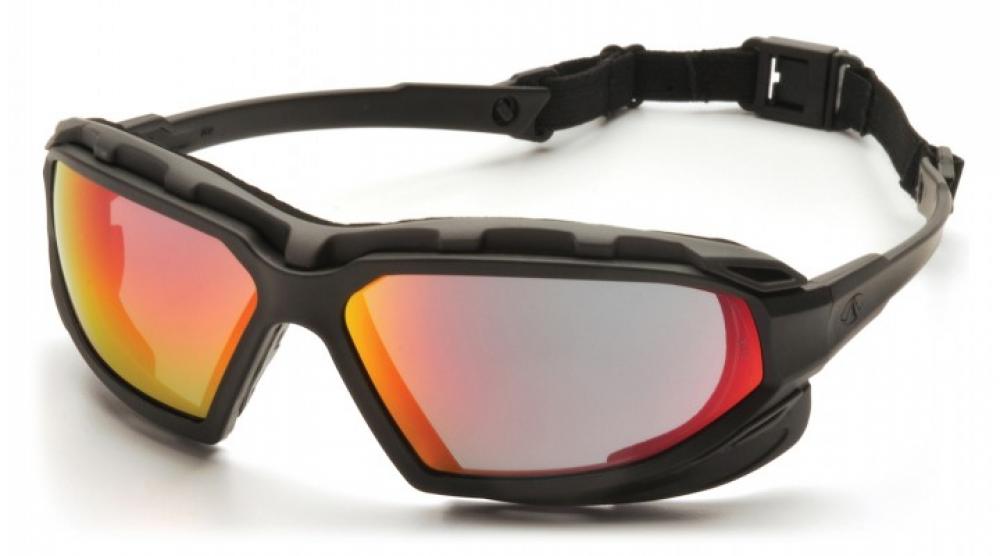 Highlander Plus - Black-Gray Frame/Sky Red Mirror Anti-Fog Lens