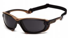 Pyramex Safety CHB1020DTMP - Carhartt - Toccoa - Black and tan frame with gray anti-fog lens