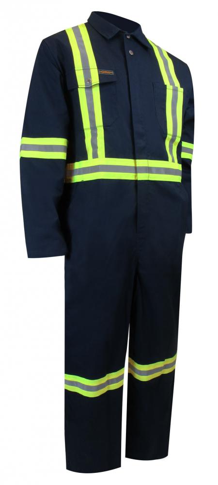 UNLINED COVERALL WITH ZIPPER ON THE LEGS AND REFLECTIVE STRIPES