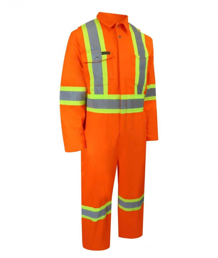 UNLINED COVERALL WITH ZIPPER ON THE LEGS AND REFLECTIVE STRIPES. IMPROVED VERSION