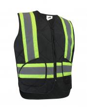 Jackfield 70-225R-B-3XL - QUILTED NYLON FREEZER VEST WITH REFLECTIVE STRIPES