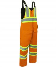 Jackfield 70-350RO-S - DUCK COTTON INSULATED BIB PANTS WITH ZIPPER ON THE LEGS AND REFLECTIVE STRIPES