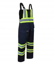 Jackfield 70-350R-L - DUCK COTTON INSULATED BIB PANTS WITH ZIPPER ON THE LEGS AND REFLECTIVE STRIPES