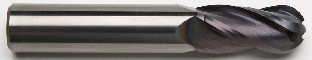 Sowa High Performance 3/4 x 4&#34; OAL 4 Flute Ball Nose Regular Length TiAlN Coated