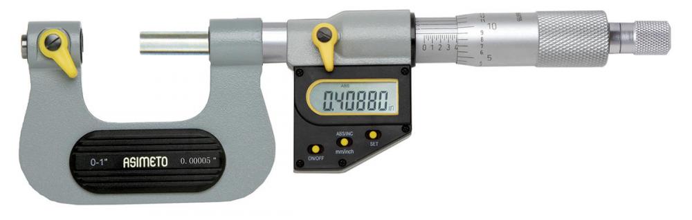 Asimeto 7136011 0-1&#34; IP65 Digital Screw Thread Micrometer