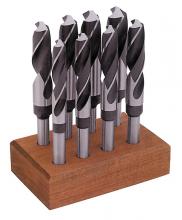 Sowa Tool 107-226 - Quality Import 9/16" - 1" 8pc HSS 1/2" Prentice Drill Set On Wooden Block