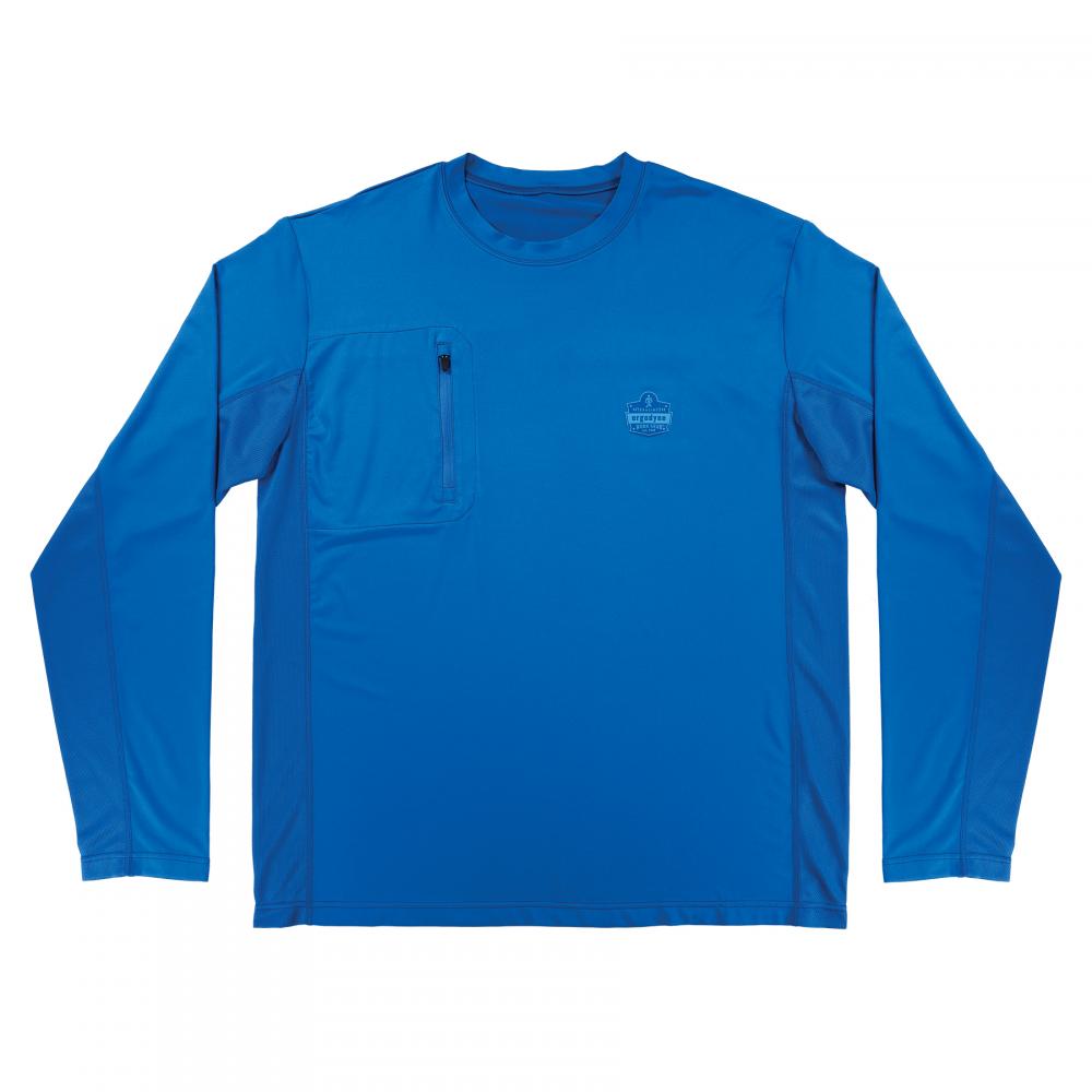 6689 2XL Blue Cooling Long Sleeve Sun Shirt with UV Protection