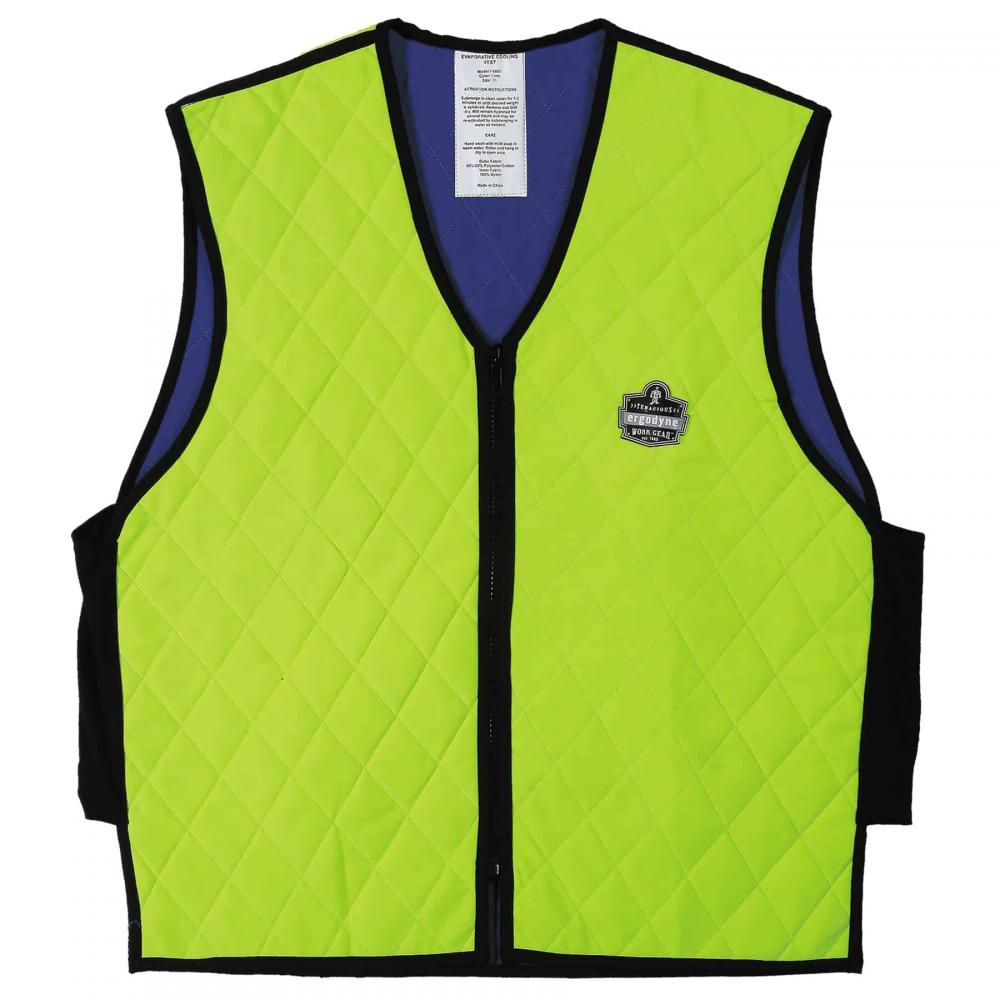 6665 COOLING VEST EMBEDDED POLYMER ZIPPER MED LIME / CHILL-I