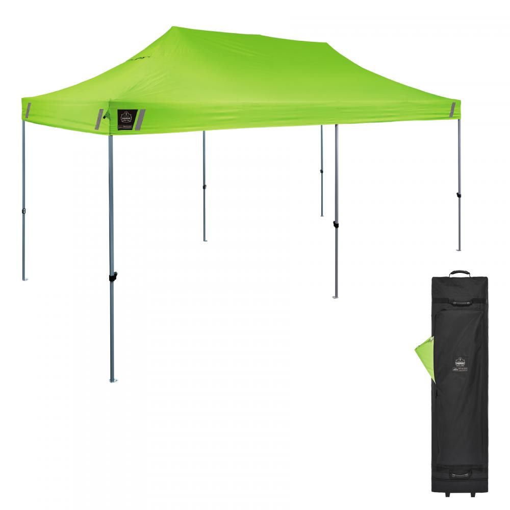 6015 Single Lime Heavy-Duty Pop-Up Tent - 10ft x 20ft