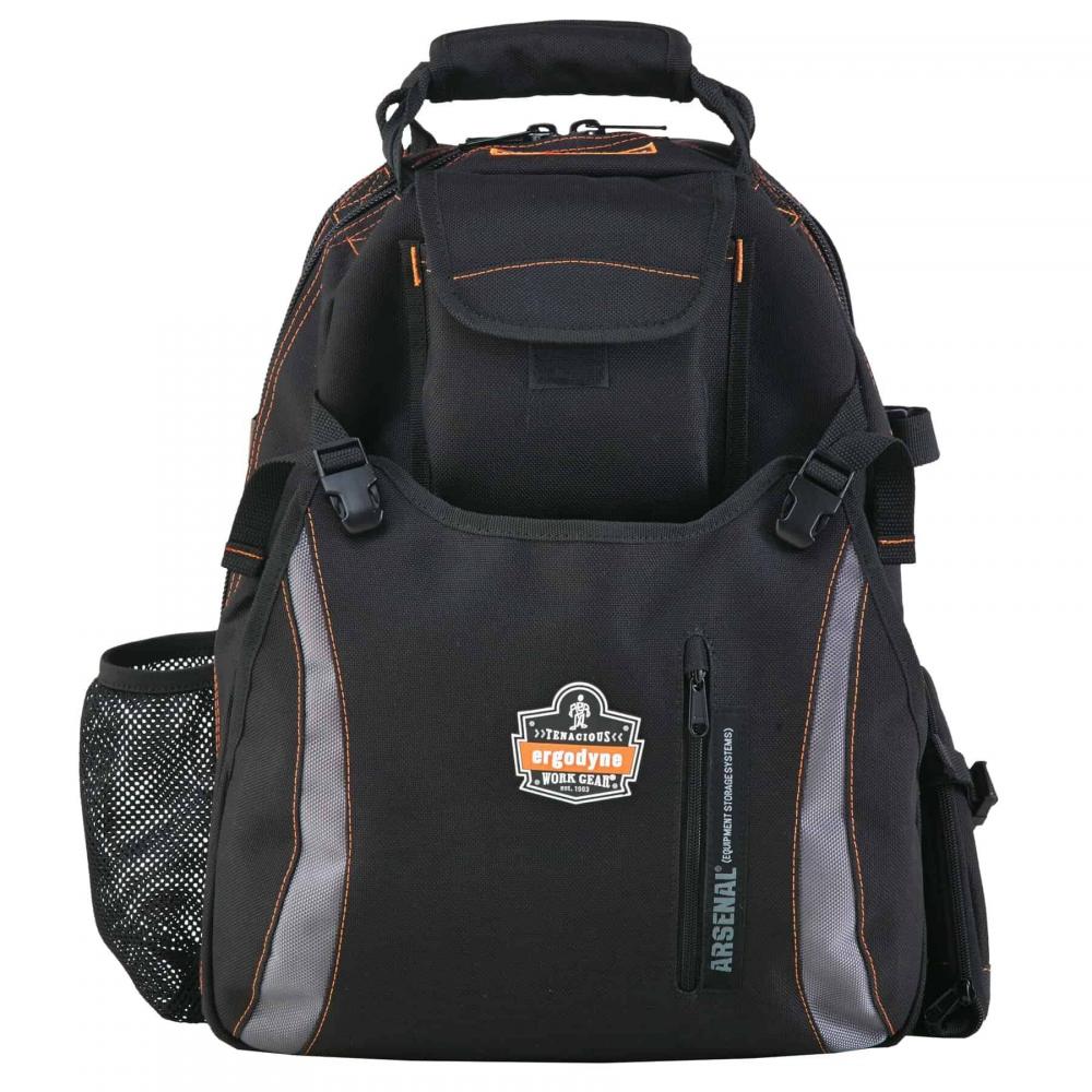5843 Black Tool Backpack Dual Compartment