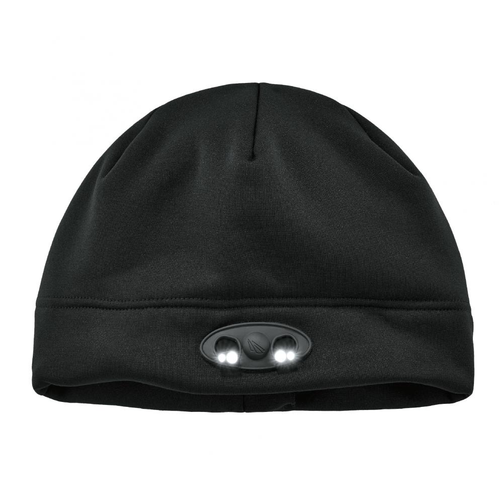 6804 Black Skull Cap Winter Hat with LED Lights