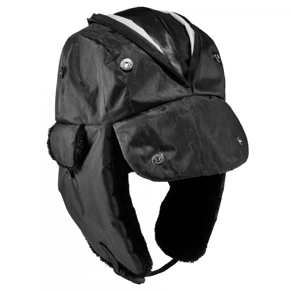 6802Z L/XL Black Zippered Trapper Hat