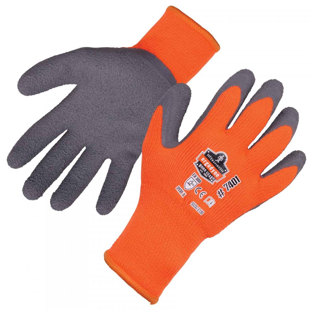 7401 1-pair M Orange Coated Lightweight Winter Gloves