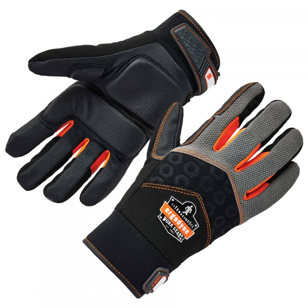 9001 2XL Black Full-Finger Impact Gloves