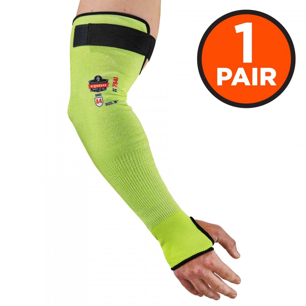7941 1-pair 18 in Lime CR Protective Arm Sleeves